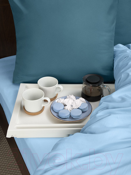 Изображение товара Комплект постельного белья Amore Mio Мако-сатин Lyudmila Микрофибра Евро 22283 (бирюзовый/голубой)