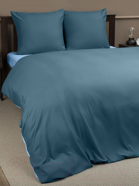 Изображение товара Комплект постельного белья Amore Mio Мако-сатин Lyudmila Микрофибра Евро 22283 (бирюзовый/голубой)