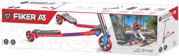 Изображение товара Самокат детский Yvolution Fliker Air A3 Инерционный / 101057 (красно-синий)