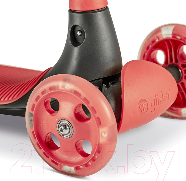 Изображение товара Самокат детский Yvolution Kiwi LED-подсветка / 101258 (красный)