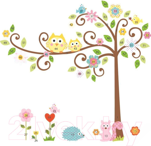 Изображение товара Наклейка на стену RoomMates Дерево с завитками RMK1439SLM