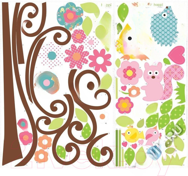 Изображение товара Наклейка на стену RoomMates Дерево с завитками RMK1439SLM