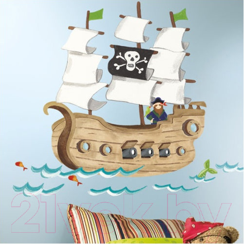 Изображение товара Декор настенный RoomMates Пиратский корабль RMK2042SLM