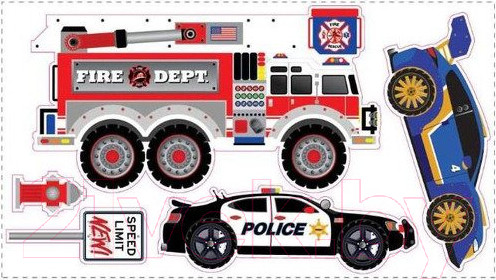 Изображение товара Декор настенный RoomMates Транспорт 2 SPD0004SCS