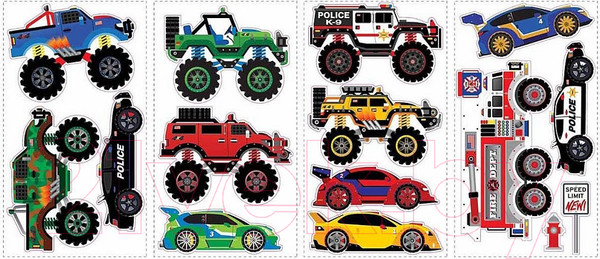 Изображение товара Декор настенный RoomMates Транспорт 2 SPD0004SCS