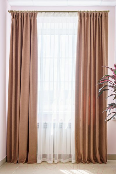 Изображение товара Комплект штор Decoretto Канвас орех КО-K106 (125x260, коричневый)