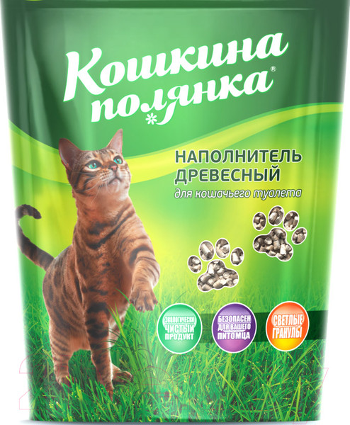 Изображение товара Наполнитель для туалета Кошкина Полянка Древесный / 0541 (10л)