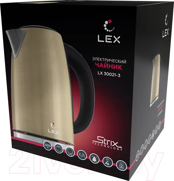 Изображение товара Электрочайник Lex LX 30021-3 (бежевый)