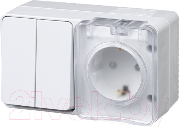 Изображение товара Блок выключатель+розетка Systeme (Schneider) Electric AtlasDesign Profi54 ATN540174