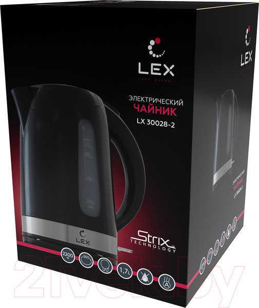 Изображение товара Электрочайник Lex LX 30028-2  (черный)