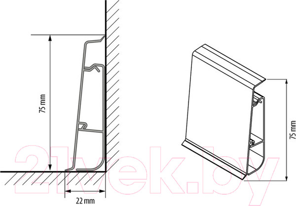 Изображение товара Плинтус Cezar Hi Line Prestige М329 Клен Патина Матовый