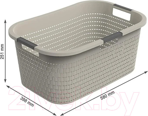 Изображение товара Корзина для белья Rotho Country / 1040407422 (40л, капучино)