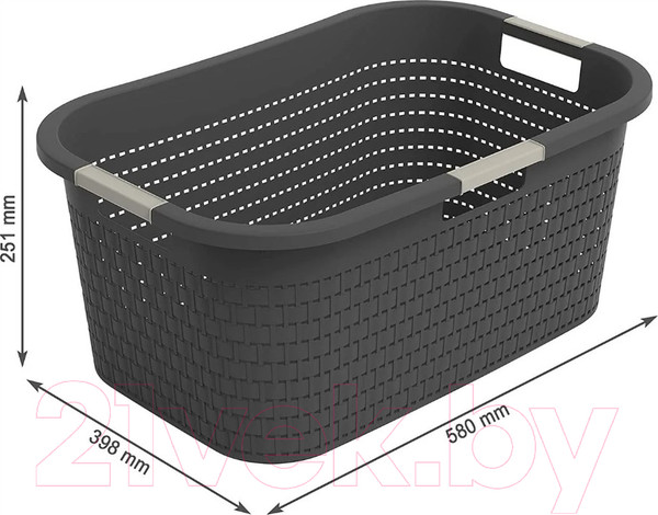 Изображение товара Корзина для белья Rotho Country / 1040408853 (40л, антрацит)