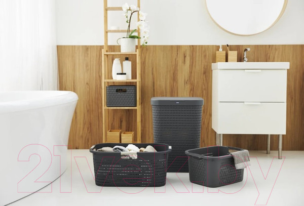 Изображение товара Корзина для белья Rotho Country / 1040408853 (40л, антрацит)
