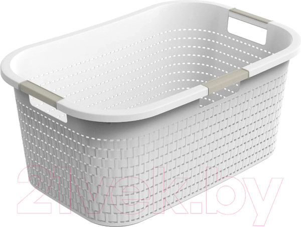Изображение товара Корзина для белья Rotho Country / 1040401100 (40л, белый)