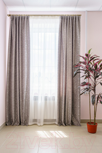 Изображение товара Комплект штор Decoretto Штукатурка серое небо ШСН-K9 (163x260, серый/голубой)