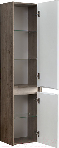 Изображение товара Шкаф-полупенал для ванной Belux Долли ПН 30 (177, белый глянцевый /дуб денвер)