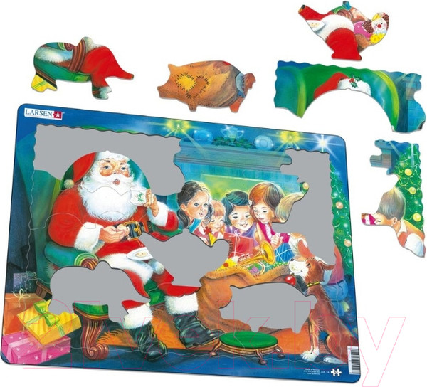 Изображение товара Пазл LARSEN Санта с детьми JUL14