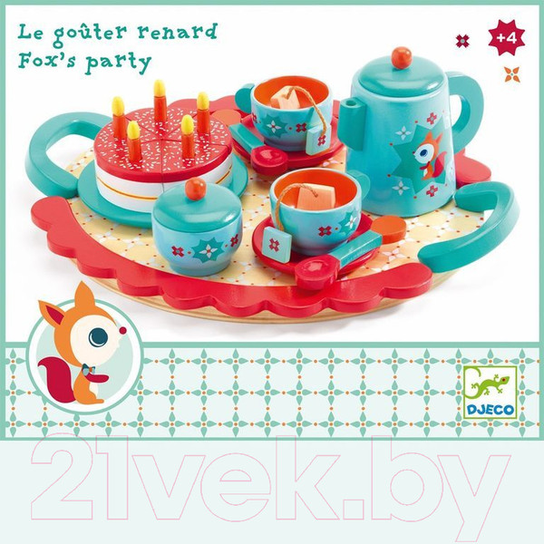 Изображение товара Набор игрушечной посуды Djeco Чаепитие у Лисички / 06633
