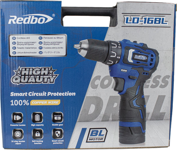 Изображение товара Аккумуляторная дрель-шуруповерт Redbo LD-16BL