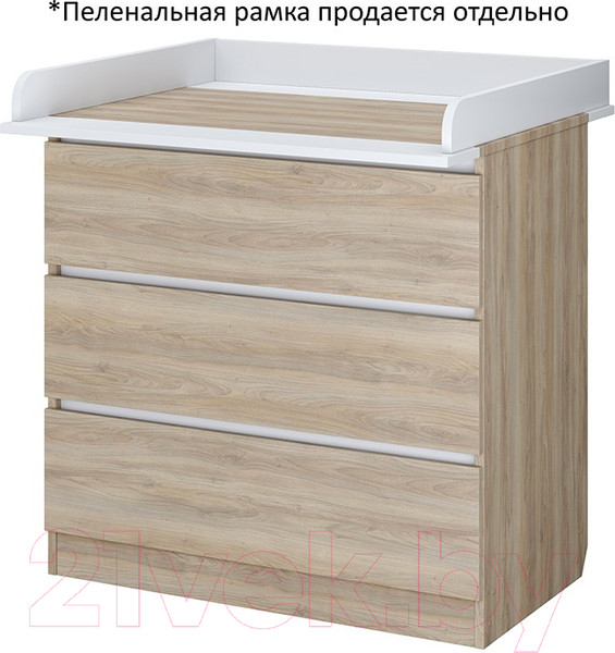 Изображение товара Комод пеленальный Polini Kids Simple 1980 / 0002323.41 (вяз/белый)