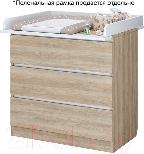 Изображение товара Комод пеленальный Polini Kids Simple 1980 / 0002323.41 (вяз/белый)