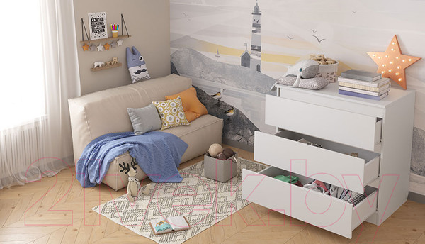 Изображение товара Комод пеленальный Polini Kids Simple 1980 / 0002323.9 (белый)