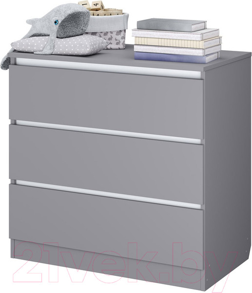 Изображение товара Комод пеленальный Polini Kids Simple 1980 / 0002323.51 (серый/белый)