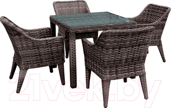 Изображение товара Комплект садовой мебели OUTDOOR Фиджи OUT-0022 Узкое плетение (коричневый)