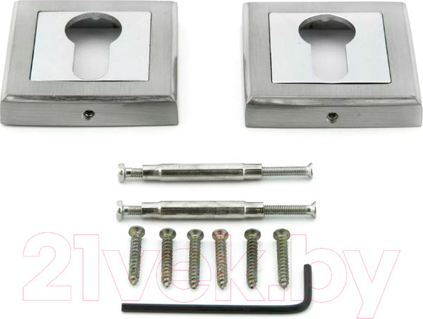 Изображение товара Накладка на цилиндр Loid SN/CP Под ключ Квадратная