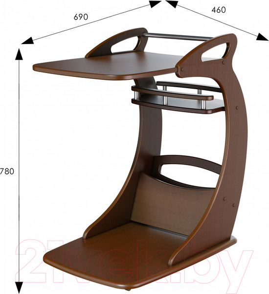 Изображение товара Приставной столик Мебелик Фаворит (орех)