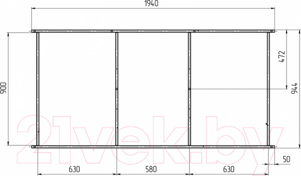 Изображение товара Каркас 1Марка ПУ 200x100 / Ц0000013007