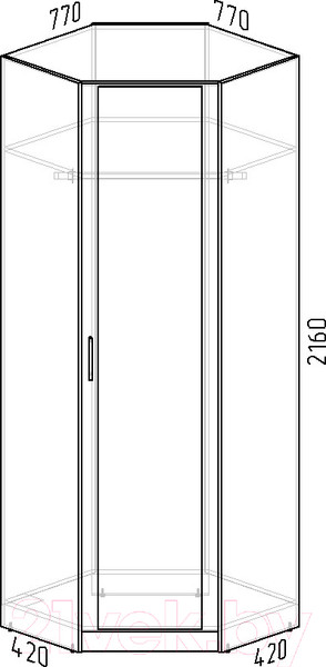 Изображение товара Шкаф Интермебель Марсель 1 зеркало / МР-11 (белый премиум)