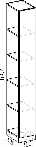 Изображение товара Шкаф-пенал Интермебель Марсель 420 / МР-13 (графит серый)