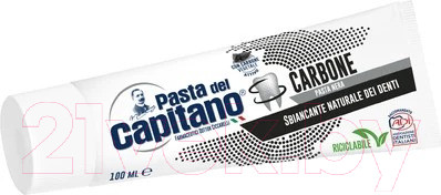 Изображение товара Зубная паста Pasta del Capitano Charcoal Toothpaste Восстанавливает белизну зубов (100мл)