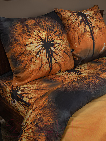 Изображение товара Комплект постельного белья Amore Mio Мако-сатин Warm Микрофибра 2.0 / 93236 (оранжевый/син/коричн)