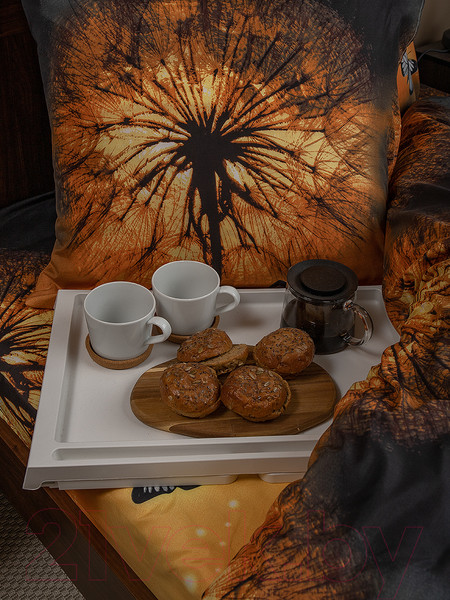 Изображение товара Комплект постельного белья Amore Mio Мако-сатин Warm Микрофибра 2.0 / 93236 (оранжевый/син/коричн)