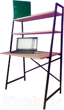 Изображение товара Письменный стол Home Loft СТк 1 ЛДСП со стеллажом (ясень шимо светлый/черный металл)