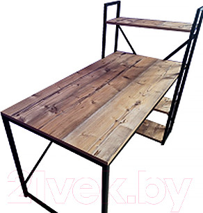 Изображение товара Письменный стол Home Loft СТк 2 ЛДСП со стеллажом (пихта брамберг/черный металл)