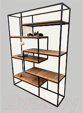 Изображение товара Стеллаж Home Loft СТж 3 ЛДСП (пихта брамберг/черный металл)