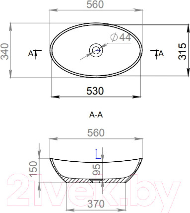 Изображение товара Умывальник Salini Callista 1101203SM