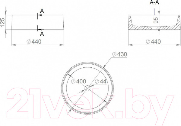 Изображение товара Умывальник Salini Gloria 1102201M