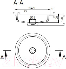 Изображение товара Умывальник Salini Marea 1802204M