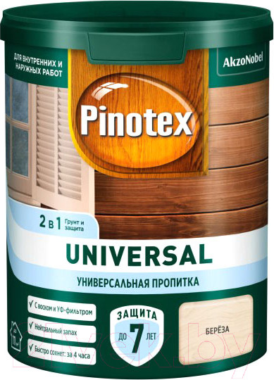 Изображение товара Пропитка для дерева Pinotex Universal 2в1 (900мл, береза)