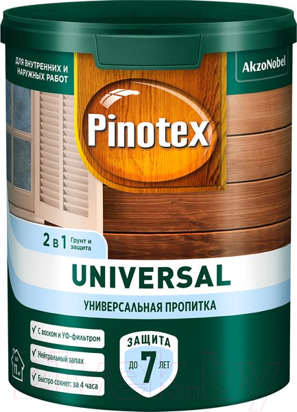 Изображение товара Пропитка для дерева Pinotex Universal 2в1 (900мл, карельская сосна)