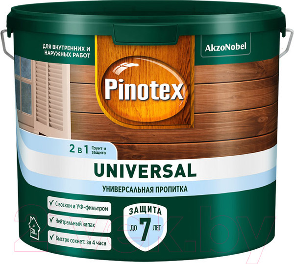 Изображение товара Пропитка для дерева Pinotex Universal 2в1 (2.5л, карельская сосна)