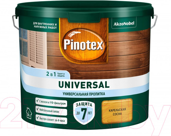 Изображение товара Пропитка для дерева Pinotex Universal 2в1 (2.5л, карельская сосна)