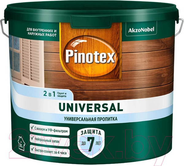 Изображение товара Пропитка для дерева Pinotex Universal 2в1 (9л, скандинавский серый)