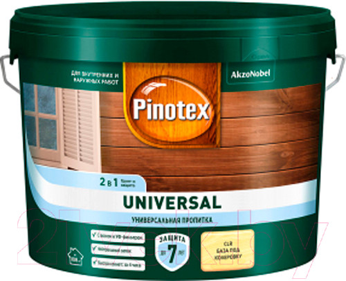 Изображение товара Пропитка для дерева Pinotex Universal 2в1 CLR / 5620579 (9л)