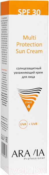 Изображение товара Крем солнцезащитный Aravia Multi Protection Sun Cream SPF30 Солнцезащитный увлажняющий (100мл)